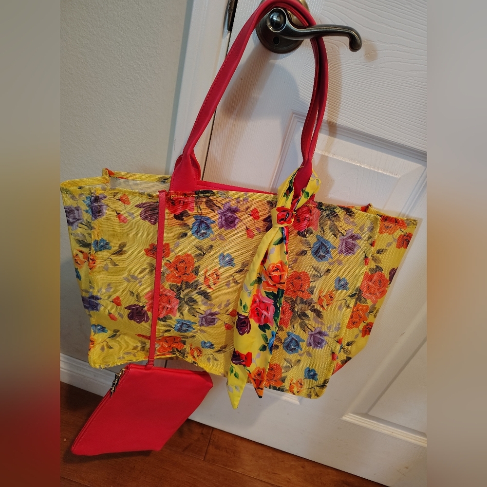 Betsey Johnson Large Mesh Tote Bag